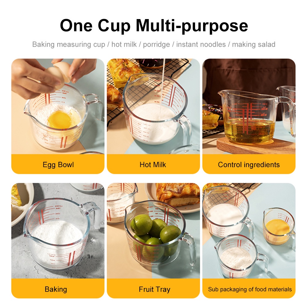 ถ้วยตวงแก้ว ถ้วยชงกาแฟ กาแฟ Measuring cup ขนาด 250 ml / 8 ออนซ์ ทนทาน ทนความร้อนสูง - รูปที่ 4