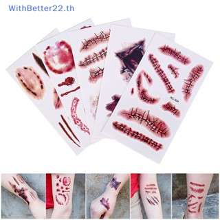 Withbetter รอยสักชั่วคราว ลายฮาโลวีน 5 ชิ้น