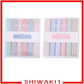 [Shiwaki1] ปากกาไฮไลท์ ปลายเฉียง แบบนิ่ม คละสี สําหรับวาดภาพ 6 ชิ้น