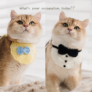 Cute Washable Fashion Birthday Gift Knitted Dress Up With Tie Pet Bandana