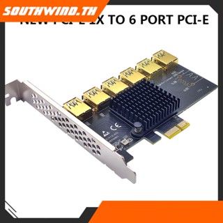 ร้อน! ขยายการขุดของคุณอย่างมีประสิทธิภาพด้วย PCI Express Multiplier PCIE 1 ถึง 6 USB30 Riser Card 6 ช่องสล็อต PCIE พลาสติก USB 30 Slot Multiplier Hub Adapter PCIE 1X แบบพกพา