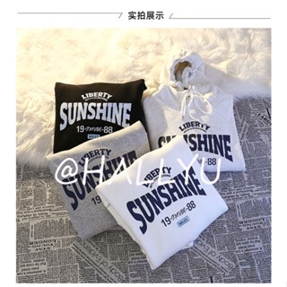 HALLYU เสื้อกันหนาว เสื้อฮู้ด ดูสวยงาม ทนทาน ทันสมัย สบาย WWY23909SI37Z230912