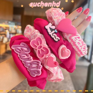 Suchenhd ยางรัดผม ยืดหยุ่น สีพื้น เครื่องประดับผม ตุ๊กตาบาร์บี้ สครันชี่ หางม้า แฟชั่น สําหรับผู้หญิง