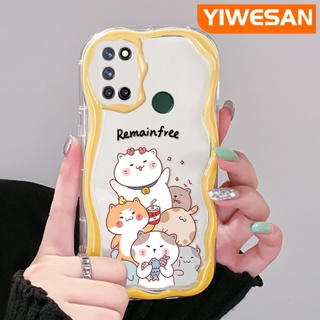 เคสโทรศัพท์มือถือแบบนิ่ม ใส กันกระแทก ลายการ์ตูนแมว สําหรับ Realme 7 Pro 7i C17 Narzo 20 Pro