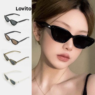 Lovito แว่นตากันแดด ลําลอง ตาแมว สําหรับผู้หญิง L63AD244 (สีน้ําตาล/เทา/ขาว/ดํา)