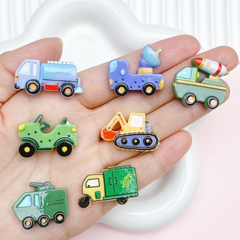 10PCS ขนมปังรถการจราจรเครื่องบิน 3D เรซิ่น Charms สําหรับ DIY (15-24)