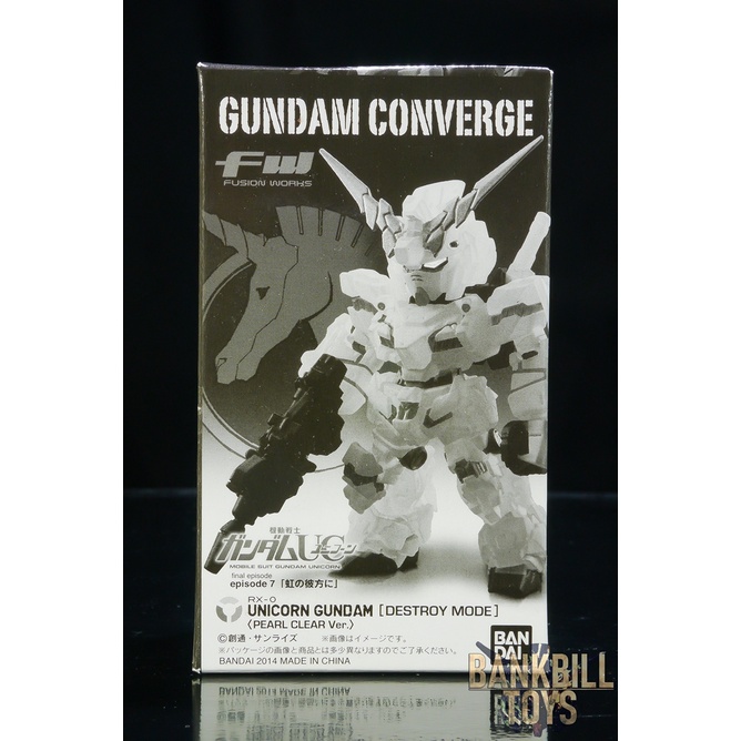 ฺฺกันดั้ม Bandai Candy Toy Gundam UC EP7 Limited FW Gundam Converge RX-0 Unicorn Gundam [Destroy Mode] Pearl Clear Ver.