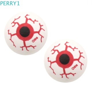 Perry ลูกตาปลอม แบบกลวง สีแดง 32 มม. สําหรับตกแต่งปาร์ตี้ฮาโลวีน 6 ชิ้น