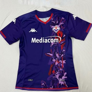 เสื้อกีฬาแขนสั้น ลายทีมชาติฟุตบอล Fiorentina Jersey สีม่วง ไซส์ S - XXL 23-24 สําหรับผู้ชาย