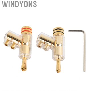 Windyons 1 Pair Hifi MCA Gold plated Banana Lock Plugs HiFi Speaker Connector