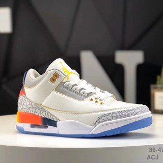 A aj3 รองเท้ากีฬา รองเท้าบาสเก็ตบอลลําลอง ข้อกลาง ขนาดใหญ่ สไตล์เรโทร สําหรับผู้ชาย และผู้หญิง aj3