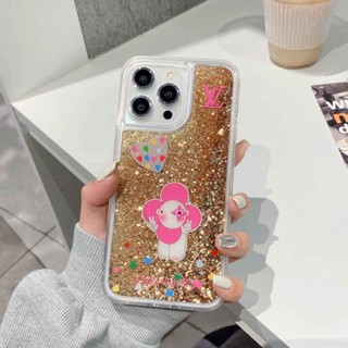 เคสป้องกันโทรศัพท์มือถือ มีทรายไหล ลายแบรนด์ สําหรับ Apple iPhone 11 12 13 14 Pro Max