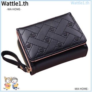 Wttle กระเป๋าใส่เหรียญ หนัง PU ปักลาย หลายช่อง ขนาดเล็ก สําหรับผู้หญิง