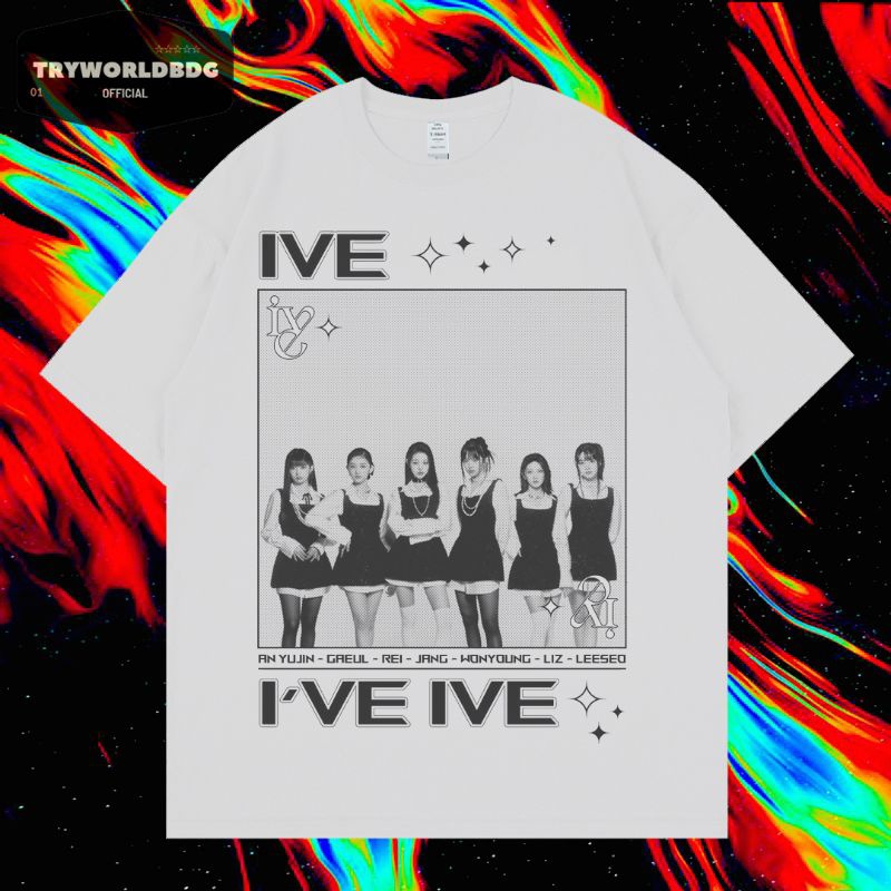 PUTIH Tryworldbdg OFFICIAL "IVE" OVERSIZED T-Shirt | Oversized T SHIRT | White T-Shirt | K POP Editi