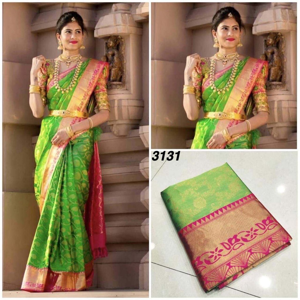 MK821 SAREE Fabric : ผ้าไหมลิจิเนื้อนุ่ม .