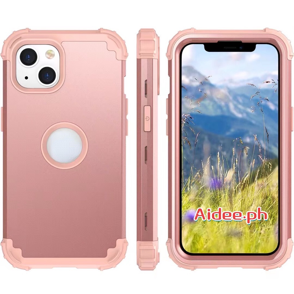 3 in 1 เคสโทรศัพท์ยางแข็ง แบบหนา กันกระแทก สําหรับ Iphone 15 14 13 Pro Max