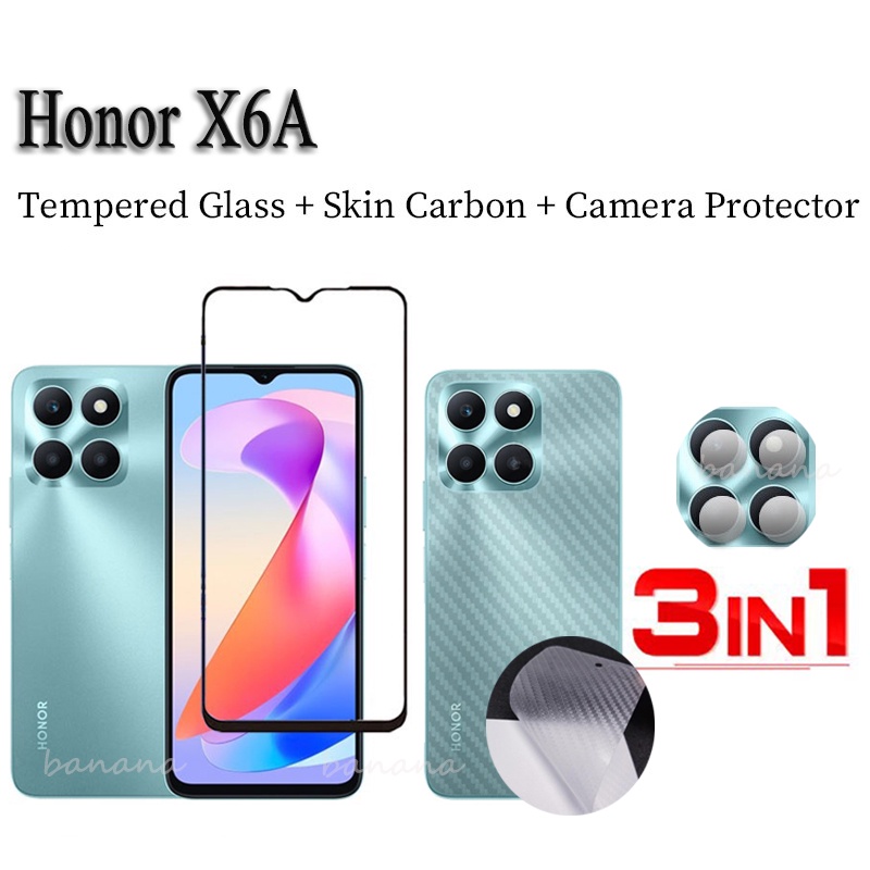 3 in 1 Honor X6A กระจกนิรภัยสําหรับ Honor X6a X7a X8a 5G X5 X6 X9 X8 X7 Full Coverage ป้องกันหน้าจอป