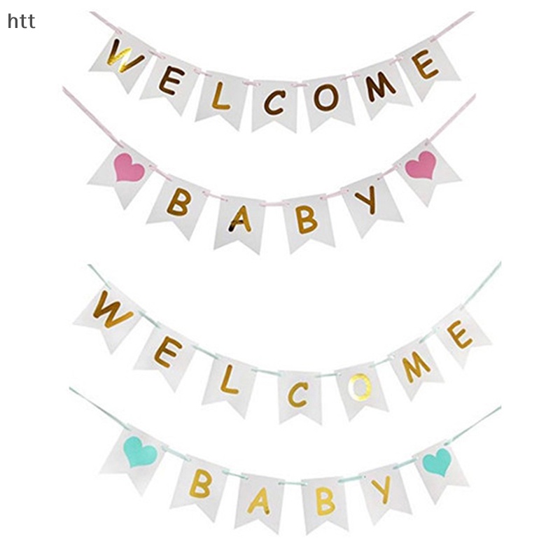 ป้ายธงแบนเนอร์ Welcome Baby สําหรับตกแต่งวันเกิด