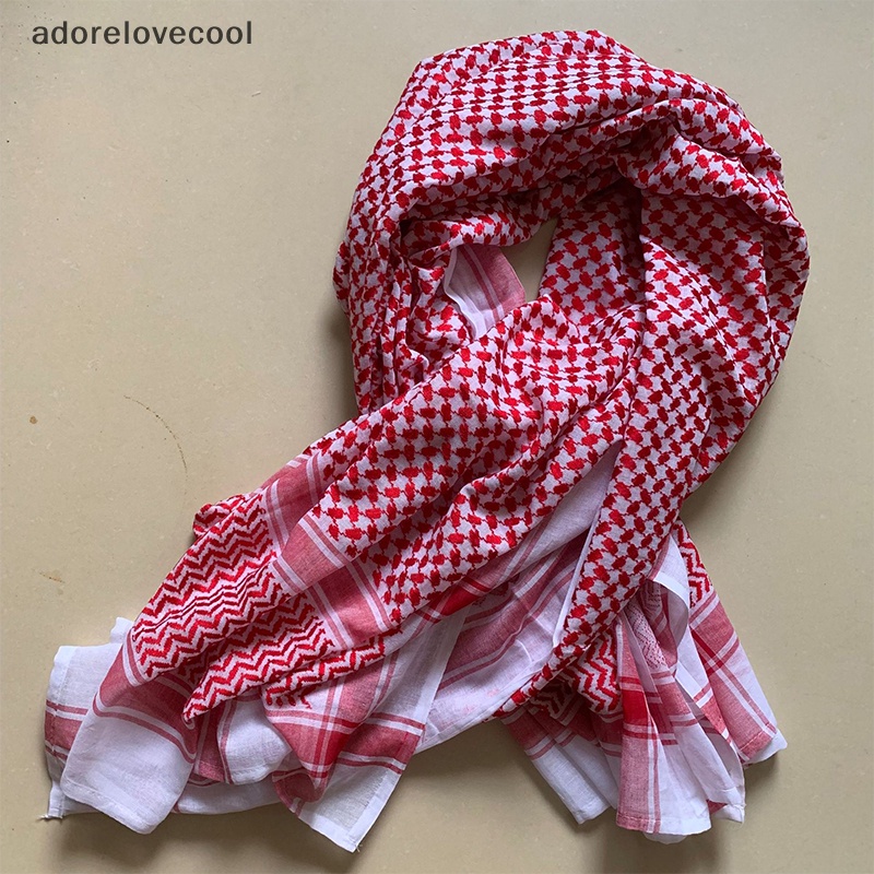 ADTH มุสลิมผู้ชายลายสก๊อตพิมพ์ Headscarf อาหรับดูไบ Turban คอห่ออาหรับตะวันออกกลาง Desert ฝาครอบผ้าคลุมไหล่ Martijn