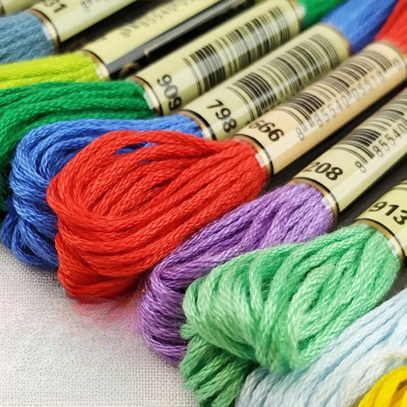 ชุดด้ายปักครอสติช ผ้าฝ้าย โพลีเอสเตอร์ 24 สี