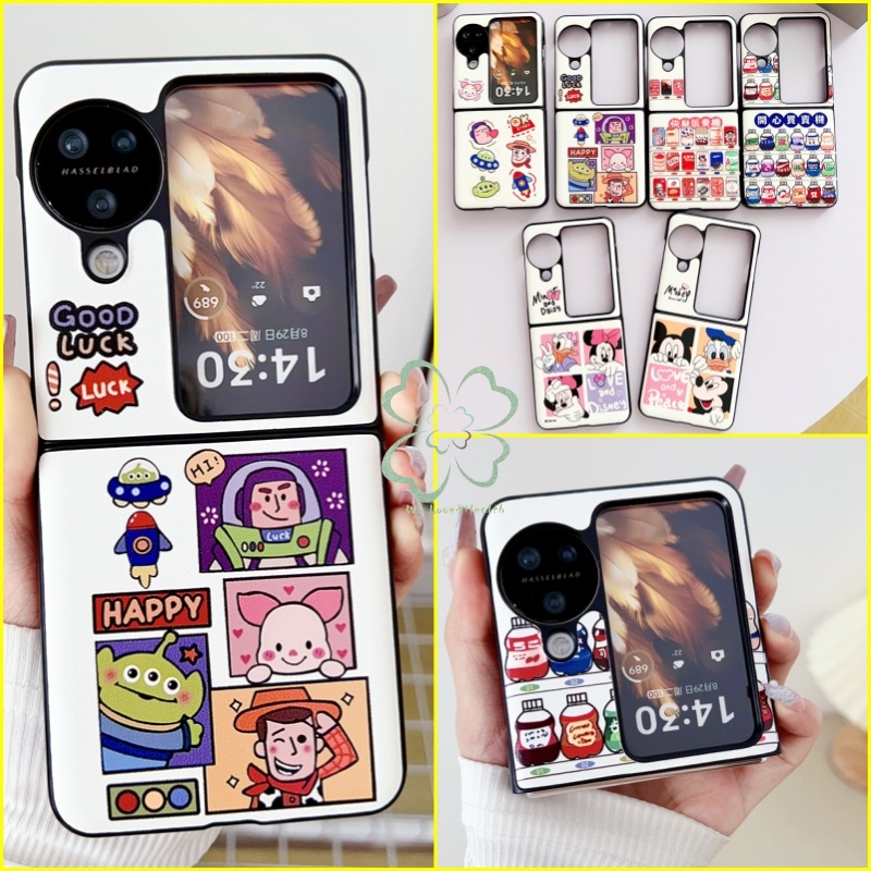 เคสโทรศัพท์หนัง PC แข็ง บางพิเศษ กันกระแทก ลายการ์ตูนน่ารัก สําหรับ Oppo Find N2 N3