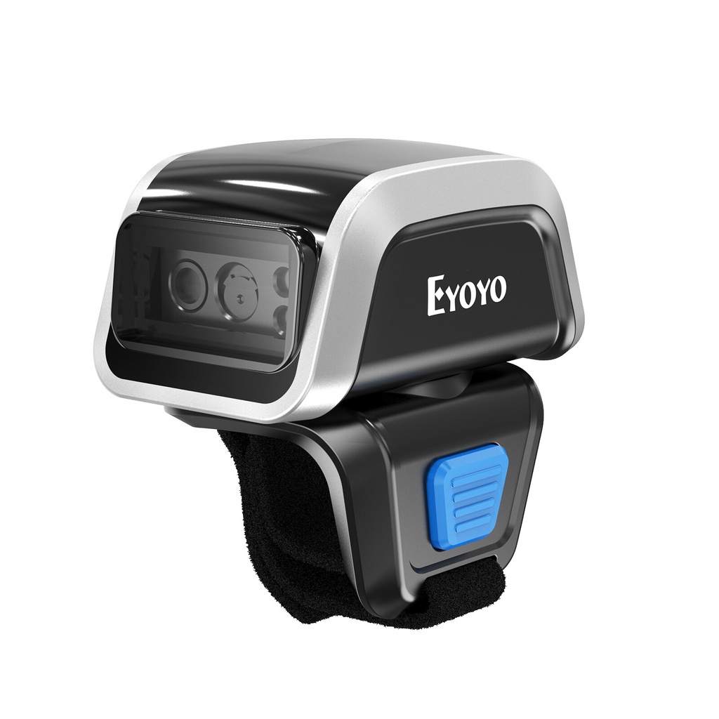 Eyoyo 2D Wearable Ring Barcode Scanner, Mini Portable 3-in-1 USB Wired & 2.4G Wireless & Bluetooth F