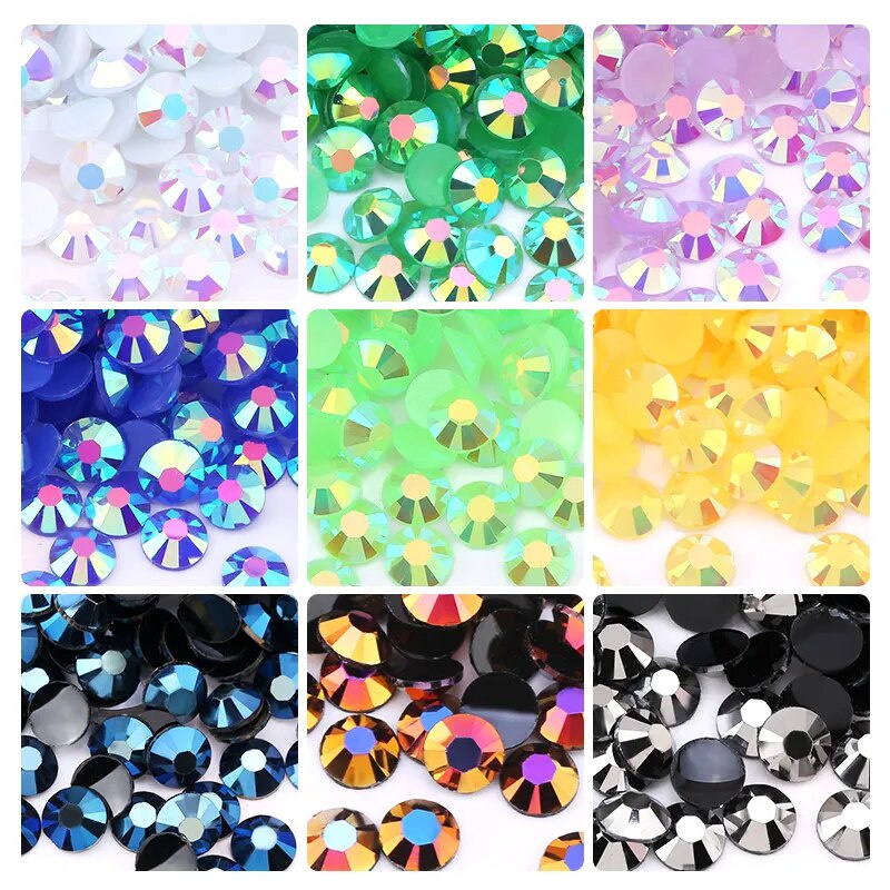 Qiao พลอยเทียมเรซิ่น AB 4 มม. สีแคนดี้ สําหรับตกแต่งเล็บ โทรศัพท์มือถือ Diy 10000 ชิ้น ต่อถุง