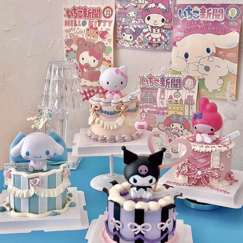 Hellokitty Melody Cinnamon Dog เค้กตกแต่งเครื่องประดับสาววันเกิด Plugin
