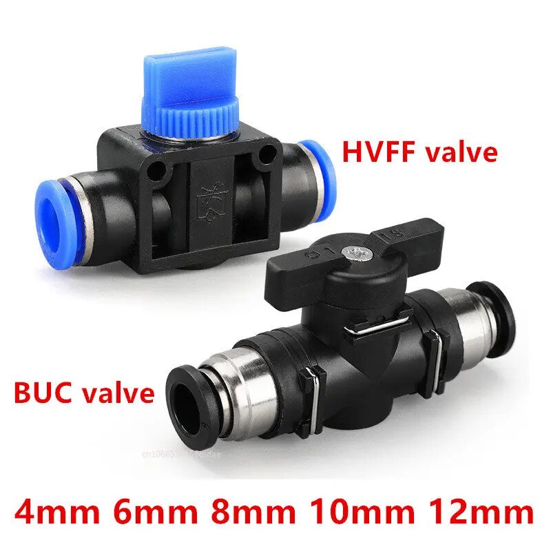 BUC HVFF Air hand valve 4mm 6mm 8mm 10mm 12mm Pneumatic Push In Quick Joint Connector  To Turn Switc