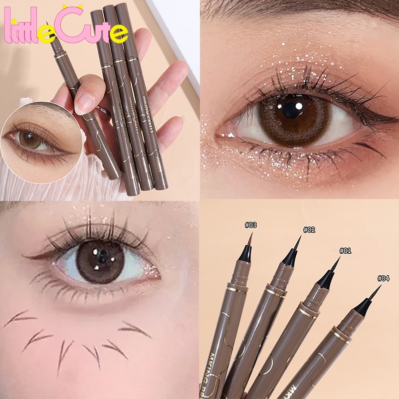 เครื่องสําอาง อายไลเนอร์ 0.005 มม. แบบน้ํา แห้งเร็ว กันน้ํา ติดทนนาน สีดํา สีน้ําตาล
