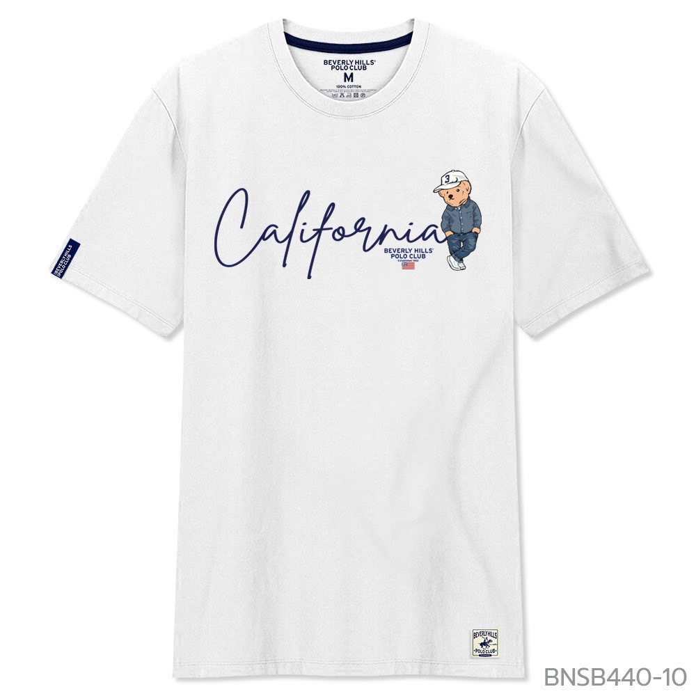 S-5XL 2023New[S-5XL] Beverly Hills Polo Club เสื้อยืดคอกลมแขนสั้น Clic Bear รุ่น BNSB440