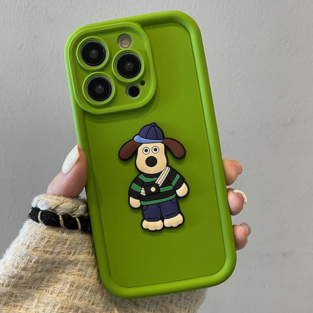 สุนัขเคสโทรศัพท์ไอโฟน11 เคสไอโฟน8พลัสสวยหรูดูแพงขอบเหลี่ยมถุงลมนิรภัยนิ่มซิลิโคนกล้องป้องกันตาน่ารัก