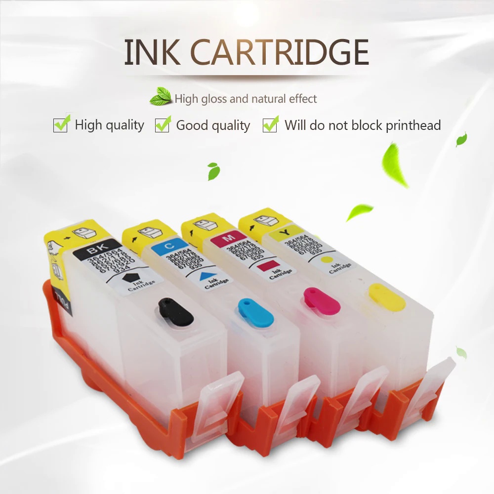 4 colors for HP364 Refillable Ink Cartridges for HP Photosmart B109n B209a C410b B211b C510a C/M/Y/K