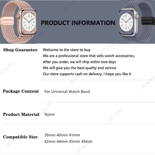 [สต็อกท้องถิ่น] สายนาฬิกาข้อมือไนล่อนถัก สําหรับ Apple Watch 44/40/45/49 มม. 41 มม. 38 มม. iWatch series se 7 3 5 6 8 9 Ultra Ultra2