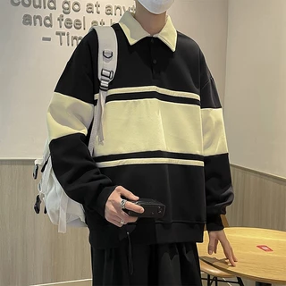 MNO.9 Polo D58 เสื้อโปโล แขนยาว ย้อนยุคสไตล์อเมริกัน คอปก