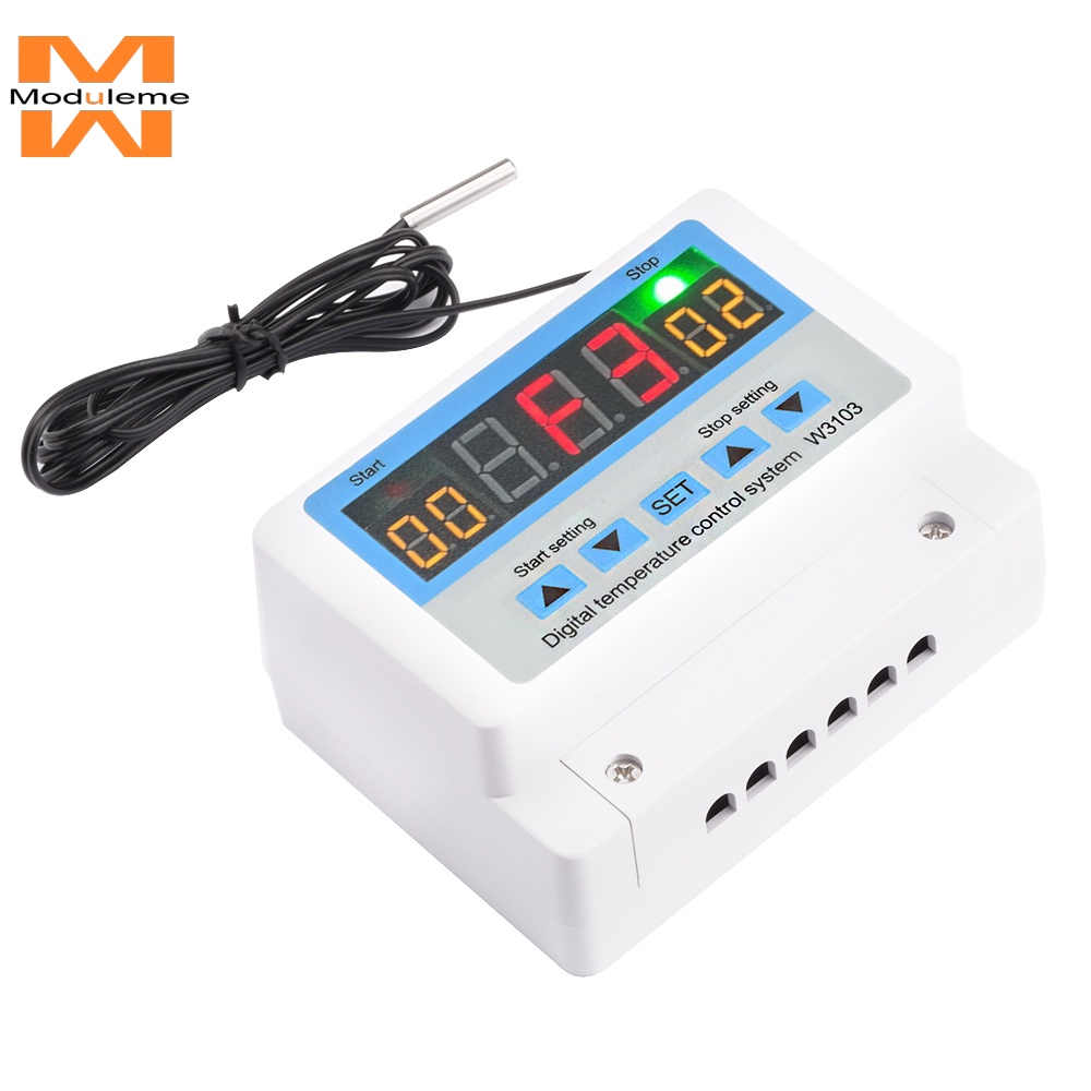 W3103 เครื่องควบคุมอุณหภูมิดิจิทัล เทอร์โมสแตท พลังงานสูง 30A สัมผัส 12V 300W 24V 600W 220V 5000W เอ