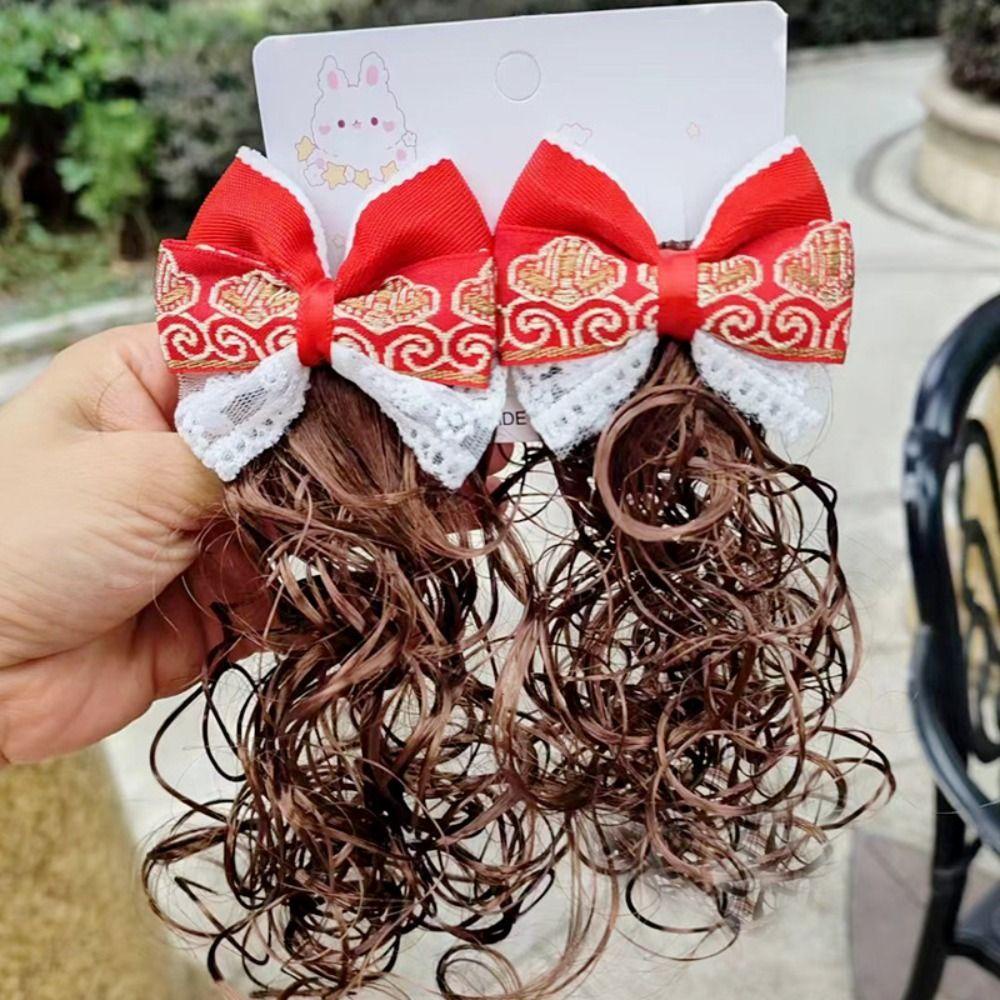 การแข่งขัน 2ชิ้นกิ๊บวิกผมเด็ก,สไตล์จีนหยิกเด็กโบว์วิกผม, กระต่ายกระต่ายน่ารักปุยสีแดงกุทัณฑ์กิ๊บปีใหม่เทศกาล - รูปที่ 5