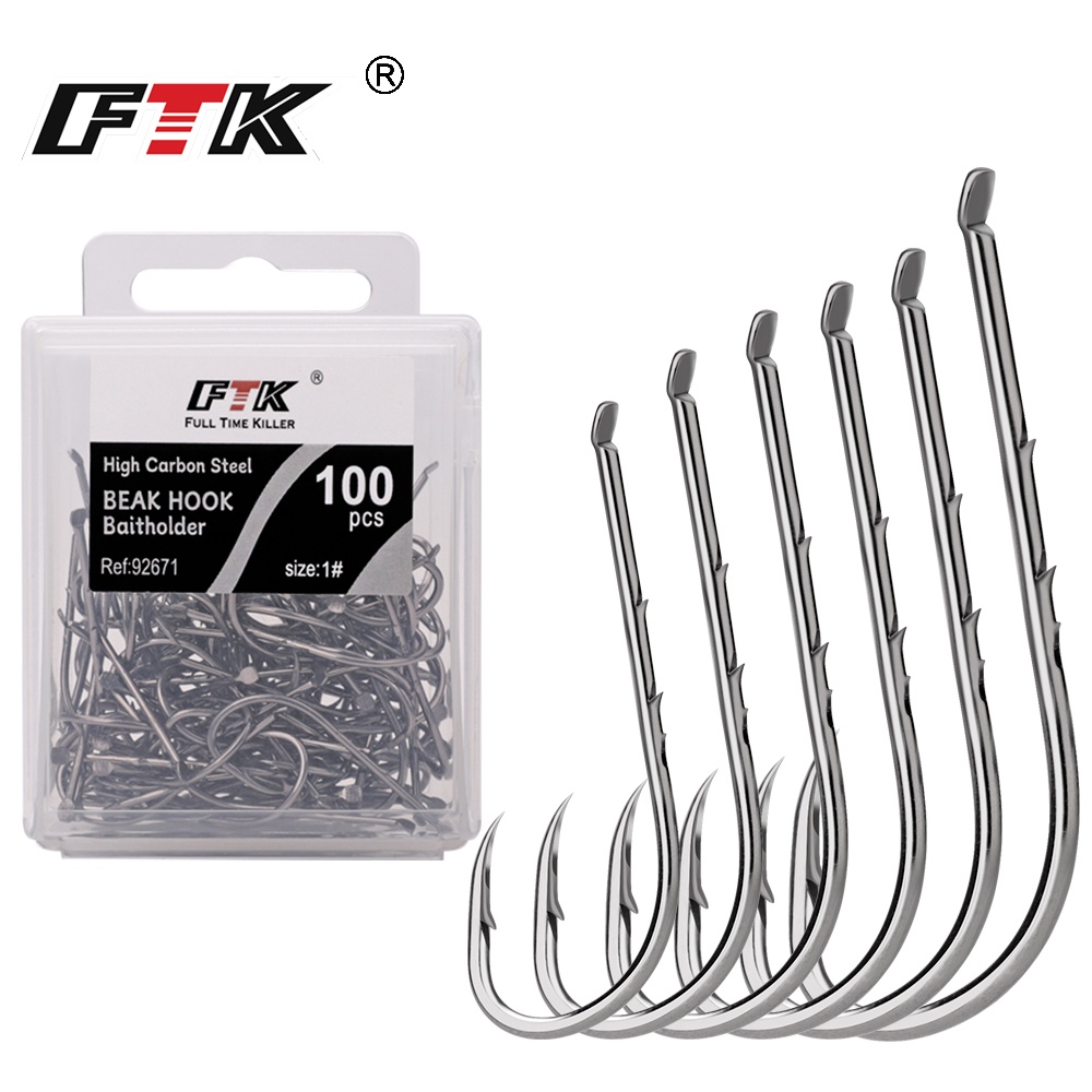 Ftk 92672 ตะขอตกปลา แบบเหล็กคาร์บอน 50 ชิ้น 100 ชิ้น