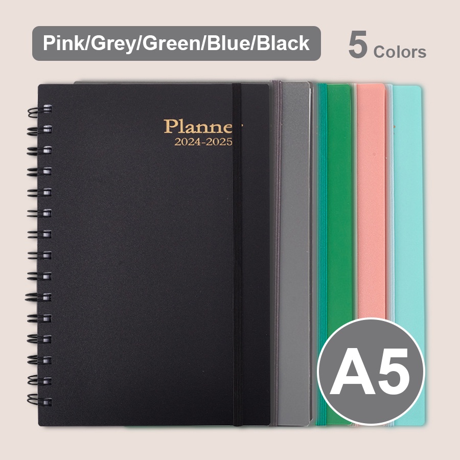 Jan-2025 Jun Planner สมุดโน้ต แพลนเนอร์ ขนาด A5 200 หน้า 18 เดือน 2024 เครื่องเขียน สําหรับสํานักงาน โรงเรียน