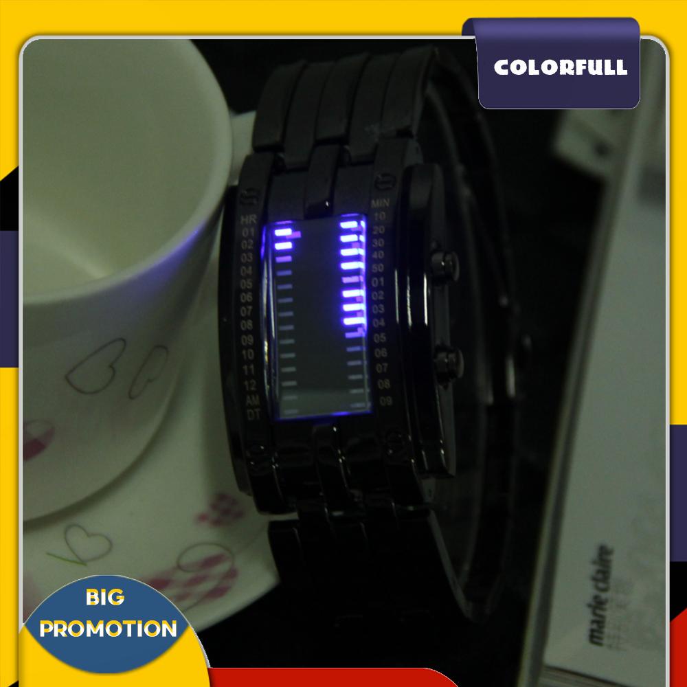 [Colorfull.th] นาฬิกาข้อมือสปอร์ตแฟชั่น หน้าจอ LED เรืองแสง สีฟ้า หรูหรา สําหรับคู่รัก