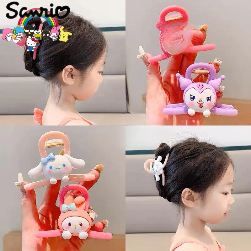 Sanrio กิ๊บติดผมเด็ก Hello Kitty Kuromi Mymelody Cinnamoroll Kawaii กลับหัวคว้าคลิปสาวของขวัญวันเกิดคริสต์มาส