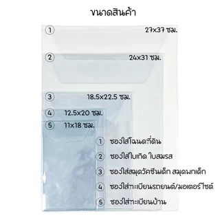 ซองใส่เอกสาร ใสพิเศษ2เท่า ใส่บัตรประชาชน ซองโฉนดที่ดิน ใบเกิด ใบสมรส ทะเบียนรถ ทะเบียนบ้าน คู่มือแม่และเด็ก
