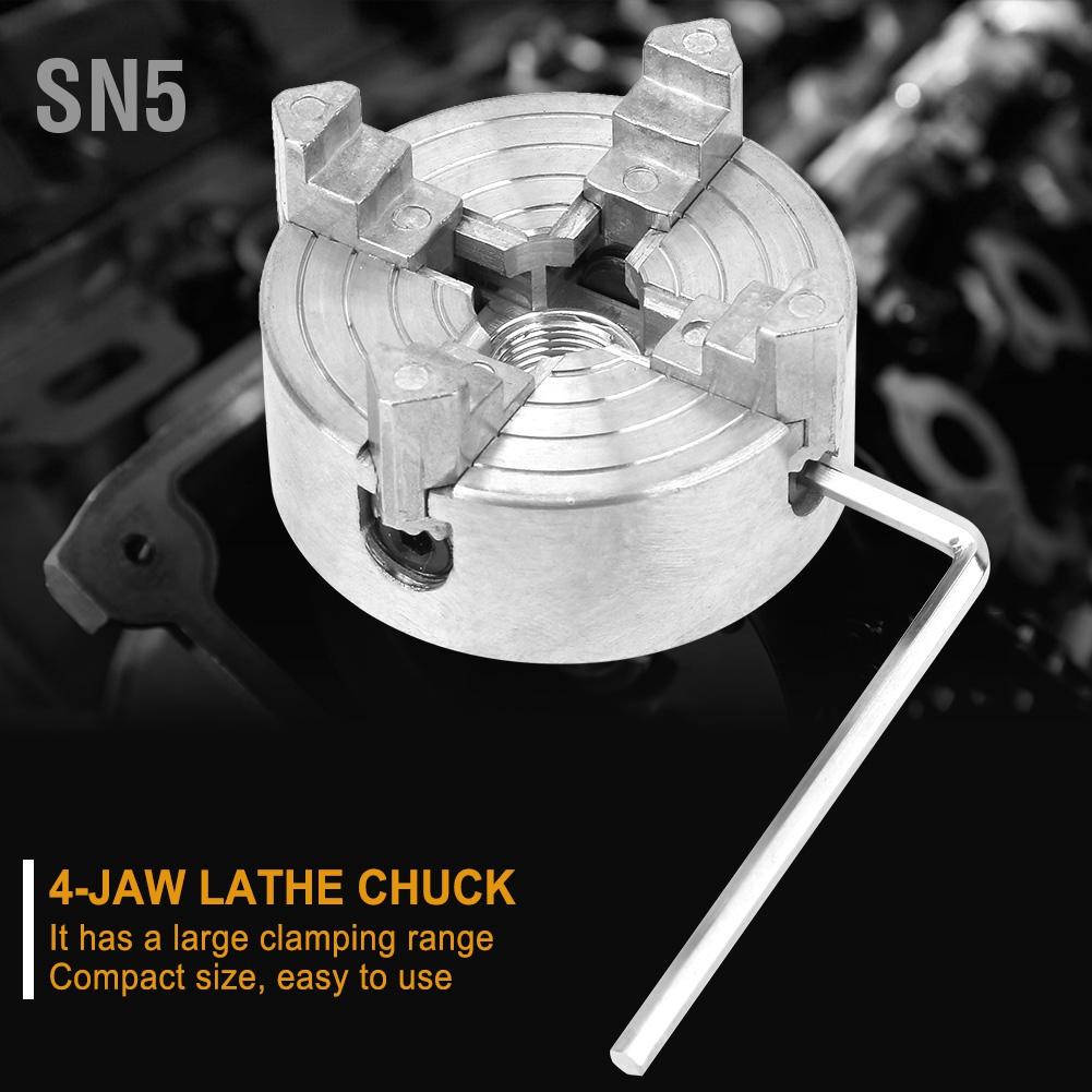 SN5 Z011A สังกะสีอัลลอยด์ 4-Jaw Chuck Clamp อุปกรณ์เสริมสำหรับเครื่องกลึงโลหะขนาดเล็ก