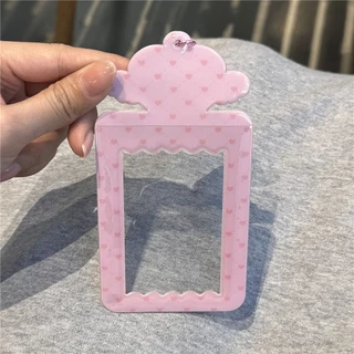 จี้ PVC รูปหัวใจน่ารัก ขนาด 10 ซม. สําหรับใส่บัตรอาหาร โฟโต้การ์ด