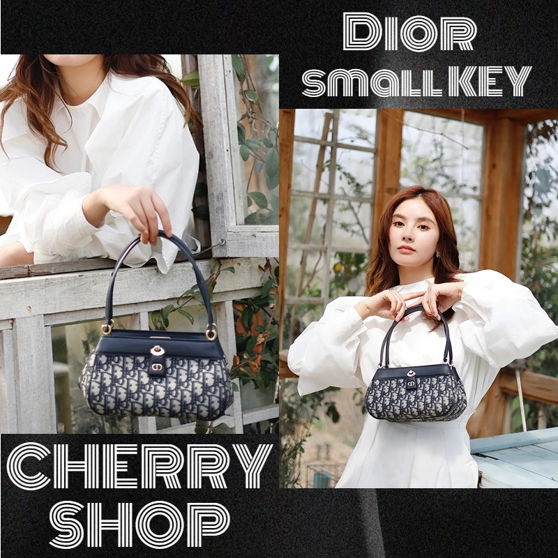 ดิออร์ Dior SMALL DIOR KEY BAG กระเป๋าถือ Box BAG กระเป๋าถือสุภาพสตรี/ แบรนด์ใหม่และเป็นของแท้