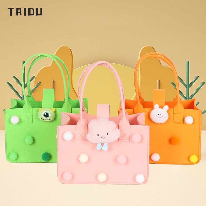 Taidu กระเป๋าถือแฟชั่น ลายการ์ตูนดวงจันทร์น่ารัก พับได้ สําหรับใส่ของขวัญเด็ก