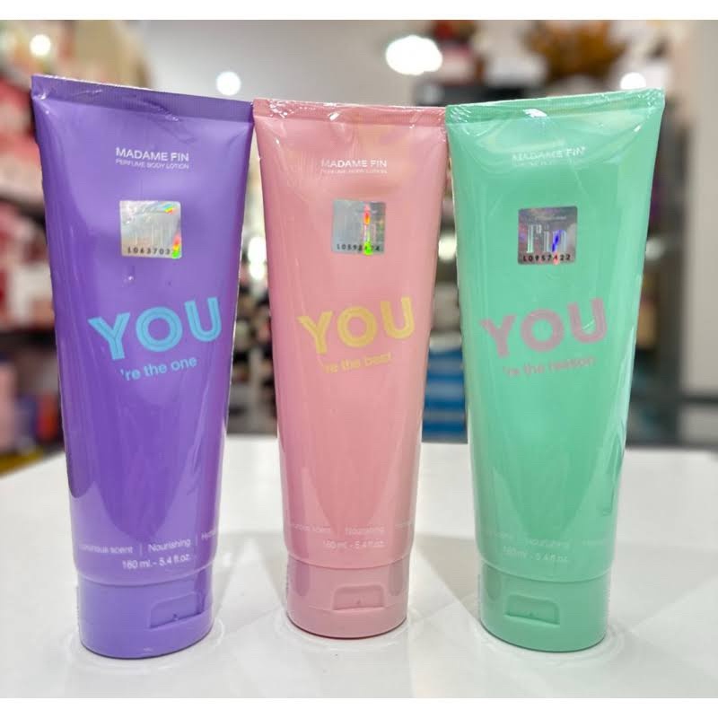 ของแท้ ( แพ็คเกจใหม่ ) โลชั่นน้ำหอม มาดามฟิน YOU Perfume Body Lotion ขนาดหลอดละ 160 ml.