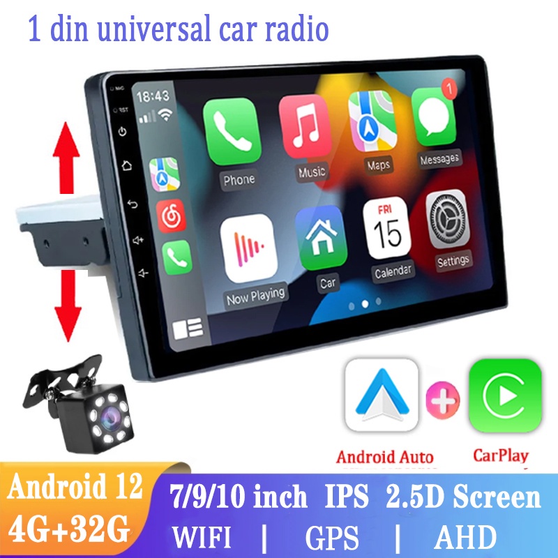 เครื่องเล่นวิดีโอ วิทยุ Android 1Din 7 นิ้ว 9 นิ้ว 10 นิ้ว WIFI GPS บลูทูธ รองรับกล้องหลัง กล้องแดชแคม USB วิดีโอ หน้าจอแยก สําหรับรถยนต์