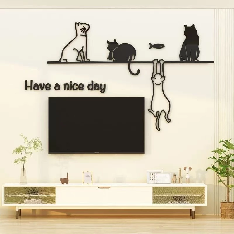 สติ๊กเกอร์อะคริลิค 3D แมว have a nice day