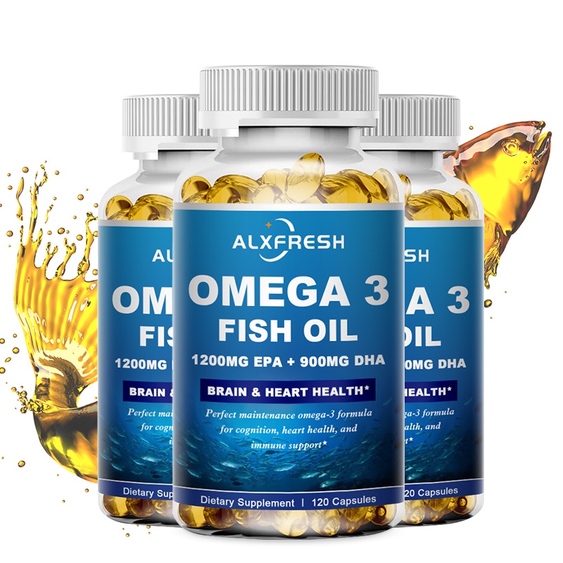 Alxfresh Omega 3 Fish Oil –3600mg EPA สูง 1300mg DHA 900mg - อาหารเสริมอาหารปลอดกลูเตนที่ไม่ใช่จีเอ็มโอ